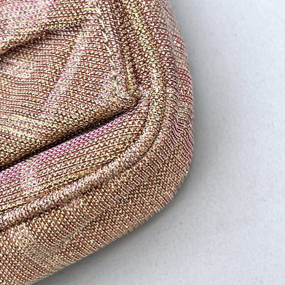 Fendi iridescent Rose Gold Clutch With Chain Metallic Shimmer Bag - Picture 3 of 16